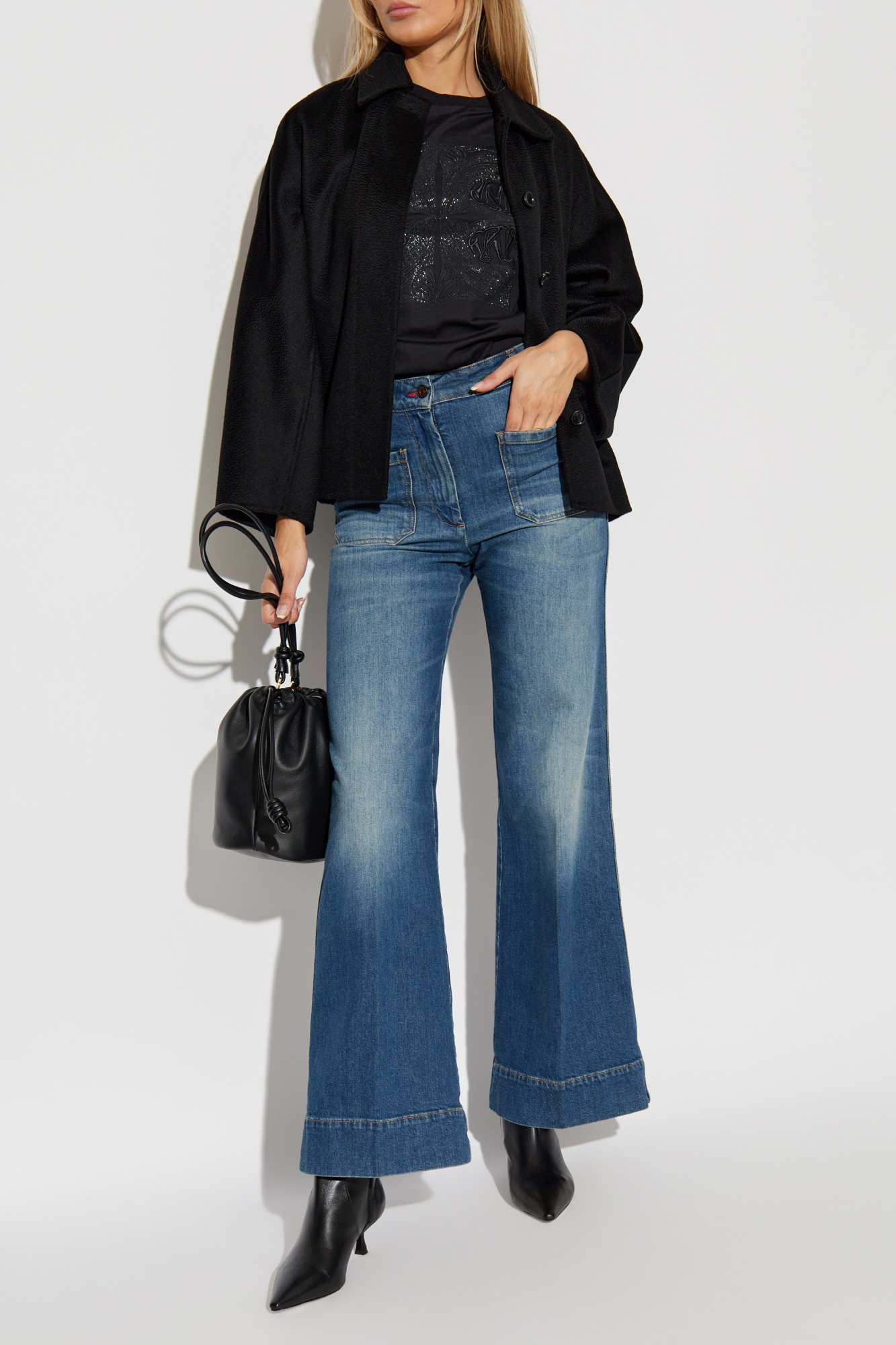 MAX MARA★W'S FARAD S/S T-SHIRT - FARAD 004 112087 Max Mara - FARAD black t-shirt with crystals FARAD - shop